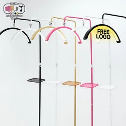 Free LOGO Hidden Cable LED Half Moon Salon Light for Eyelash Extensions Lash Artist Beauty Studio Floor Lamp and Spa Equipment