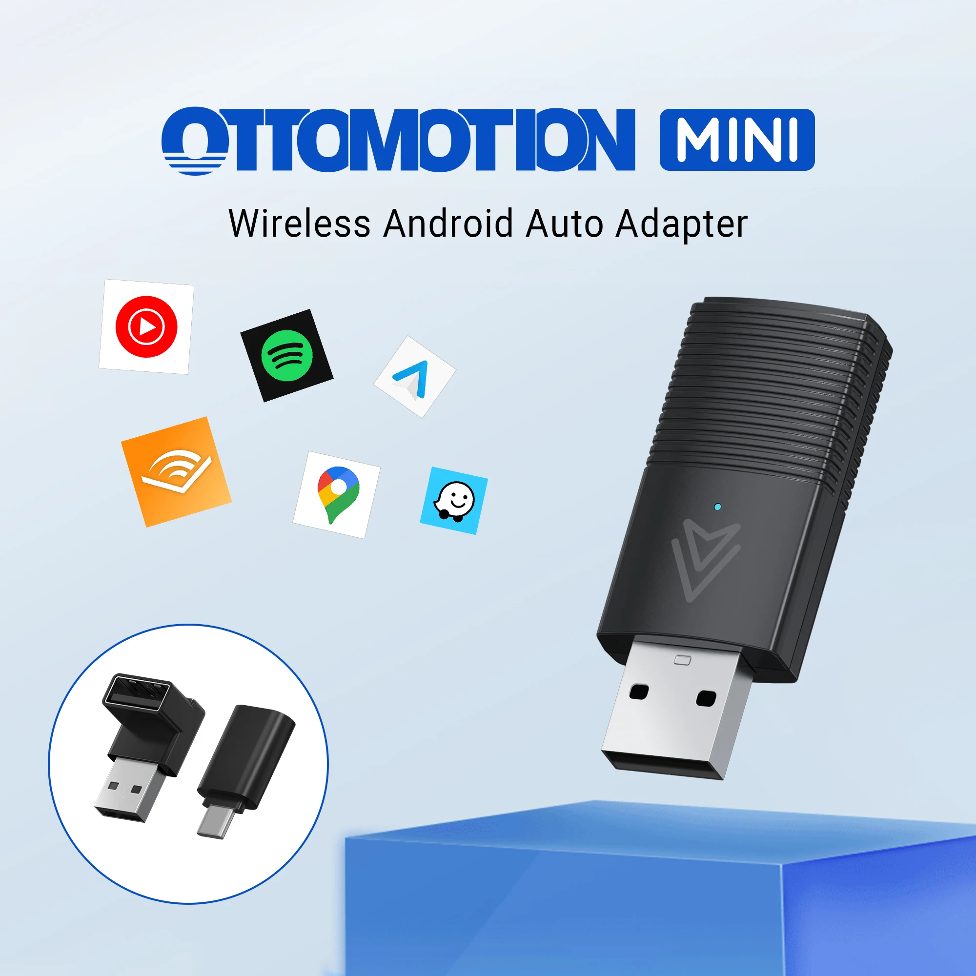 Ottomotion MINI Wireless Android Auto Adapter USB Stick Car Accessories for Skoda VW Mazda Toyota Kia Ford for Android Phone