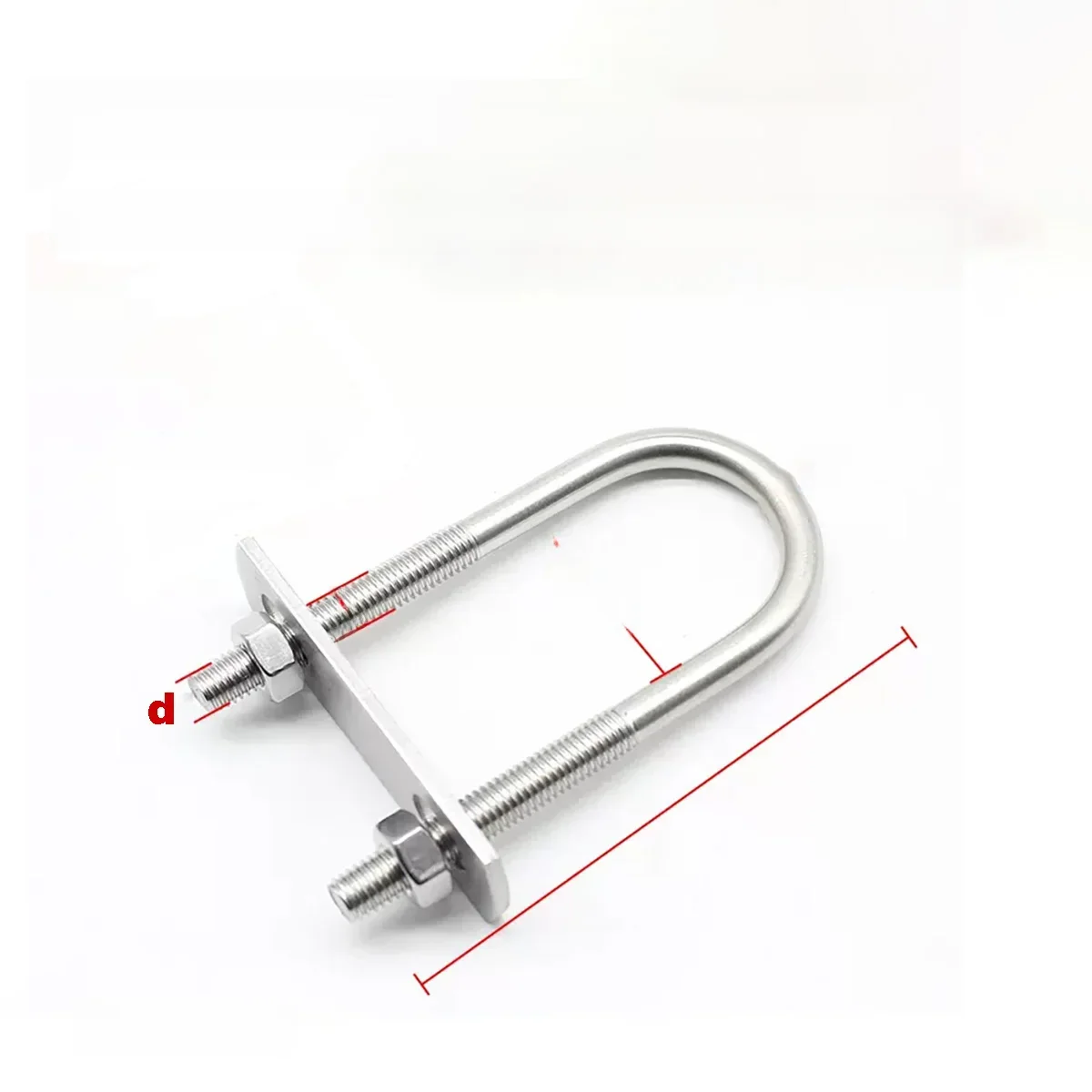 Vis en forme de U étendue en acier inoxydable 304, collier de serrage en forme de U avec déflecteur, boulon en forme de U, cerceau carré, cerceau à cheval