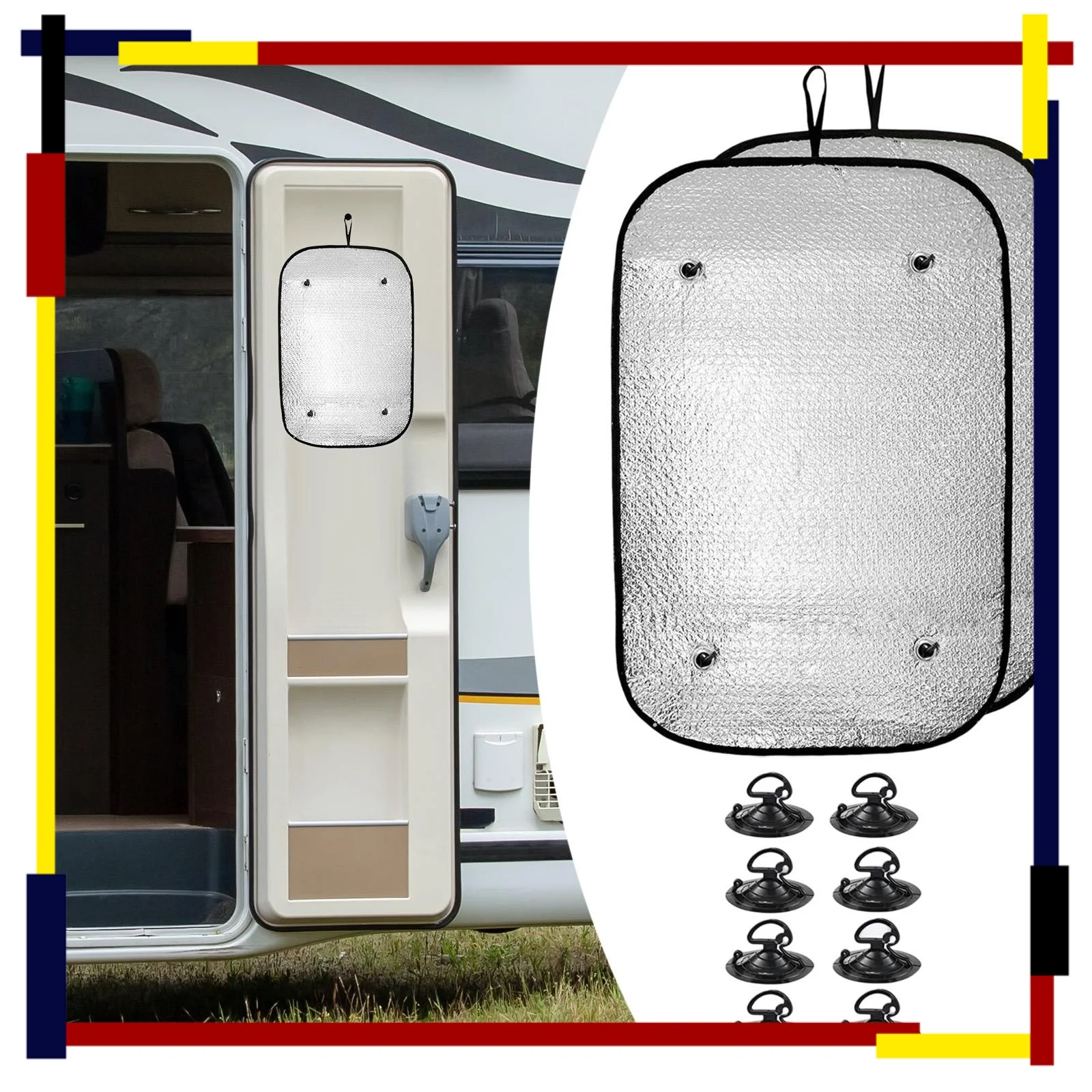 

2 шт., солнцезащитный козырек для автофургона с присоской, портативный светильник для дома на колесах, алюминиевый козырек для окна автофургона, солнцезащитный козырек для автофургона