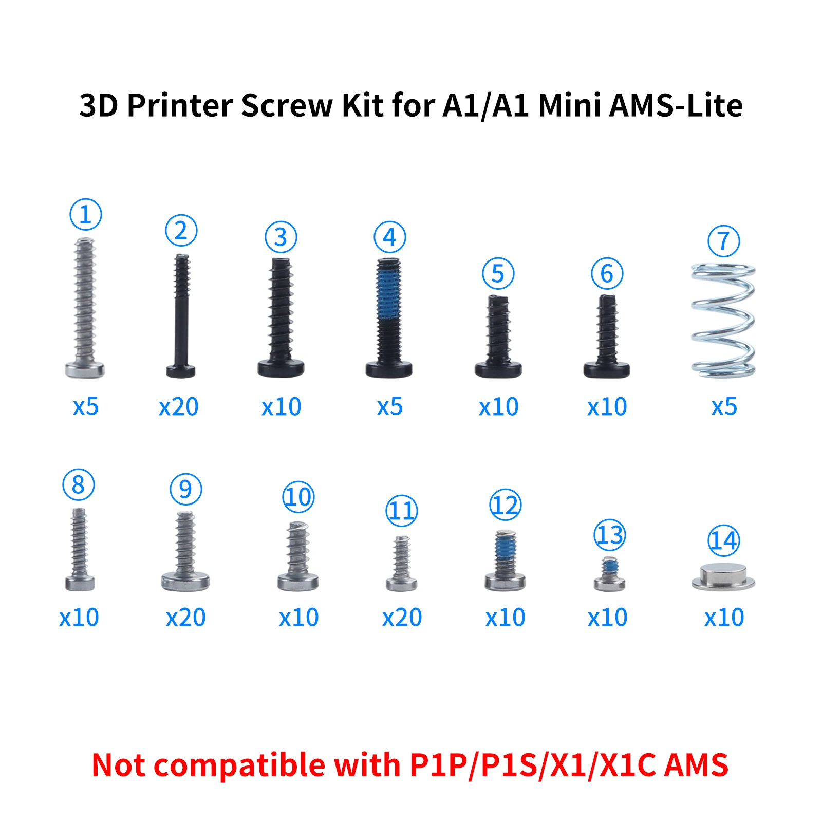 

3D Printer Upgraded Screw Kit For Al/Al Mini AMS-Lite High Quality Screw Kit For 3D Printer Replacement Parts