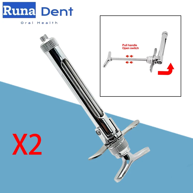 

2pcs 2.2ML Dental Syringe Stainless Steel Syringe Quantitative Press Syringe for Dental Surgical Irrigation
