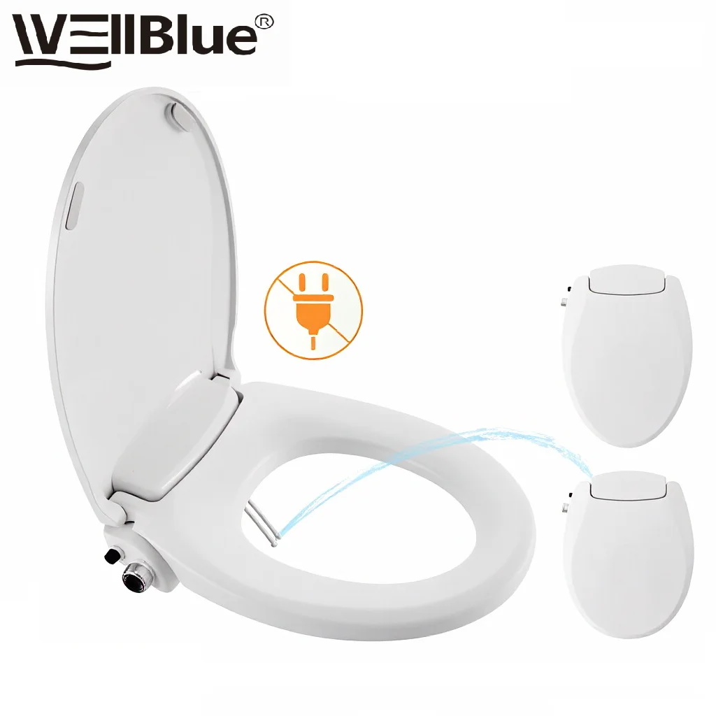 Sedile WC Bidet Non Elettrico WellBlue, Copertura Intelligente Meccanica con Acqua Calda e Fredda a Pressione Regolabile, per Igiene Femminile