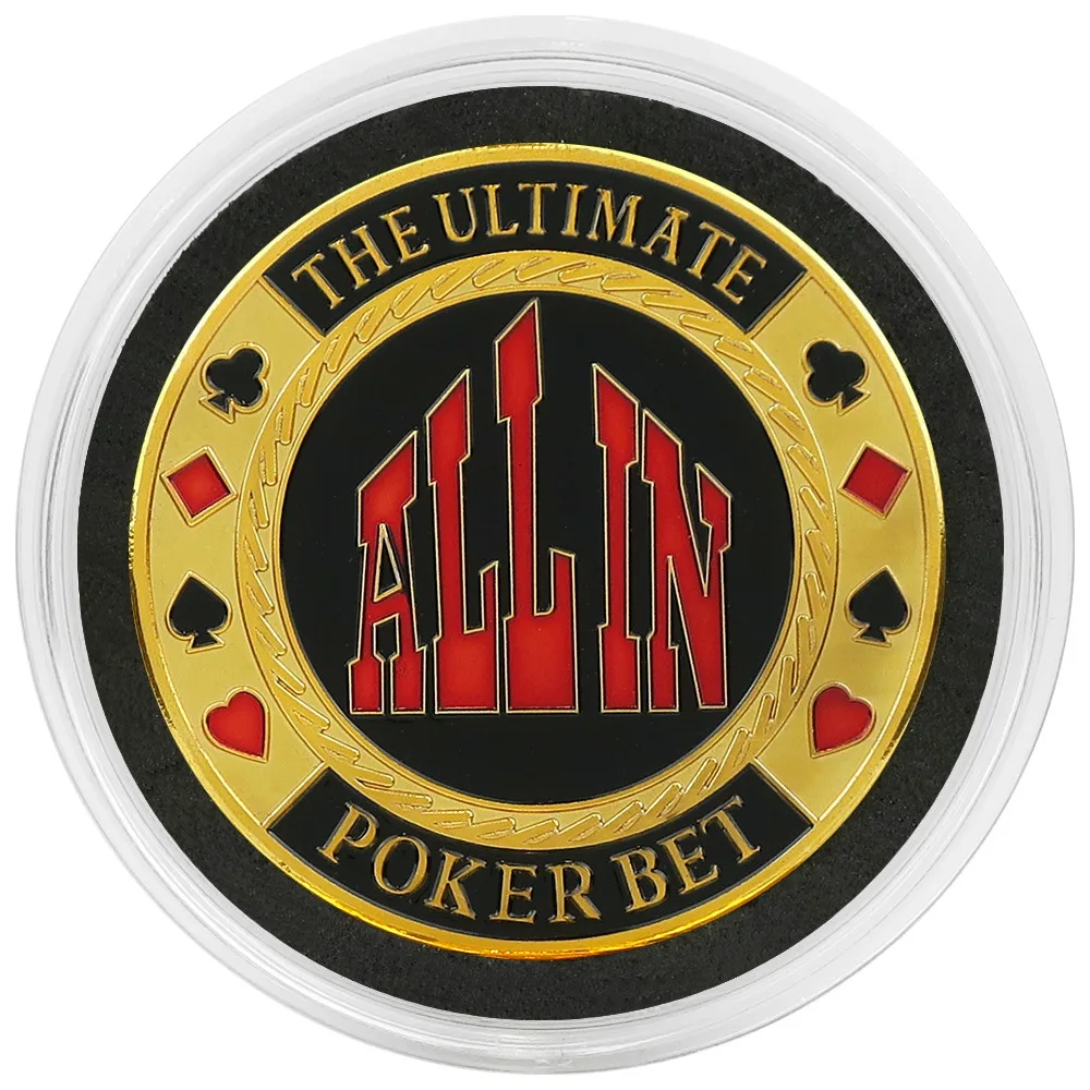 Exas Hold'em Poker Chip The Ultimate Poker Bet "ALL IN" Poker Chip Guard Coin