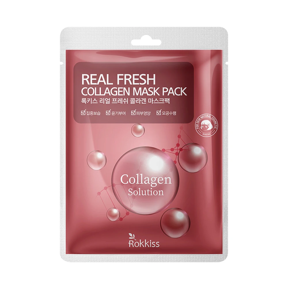 Rokkiss Real Fresh Collagen Mask pack 50pieces, 23g