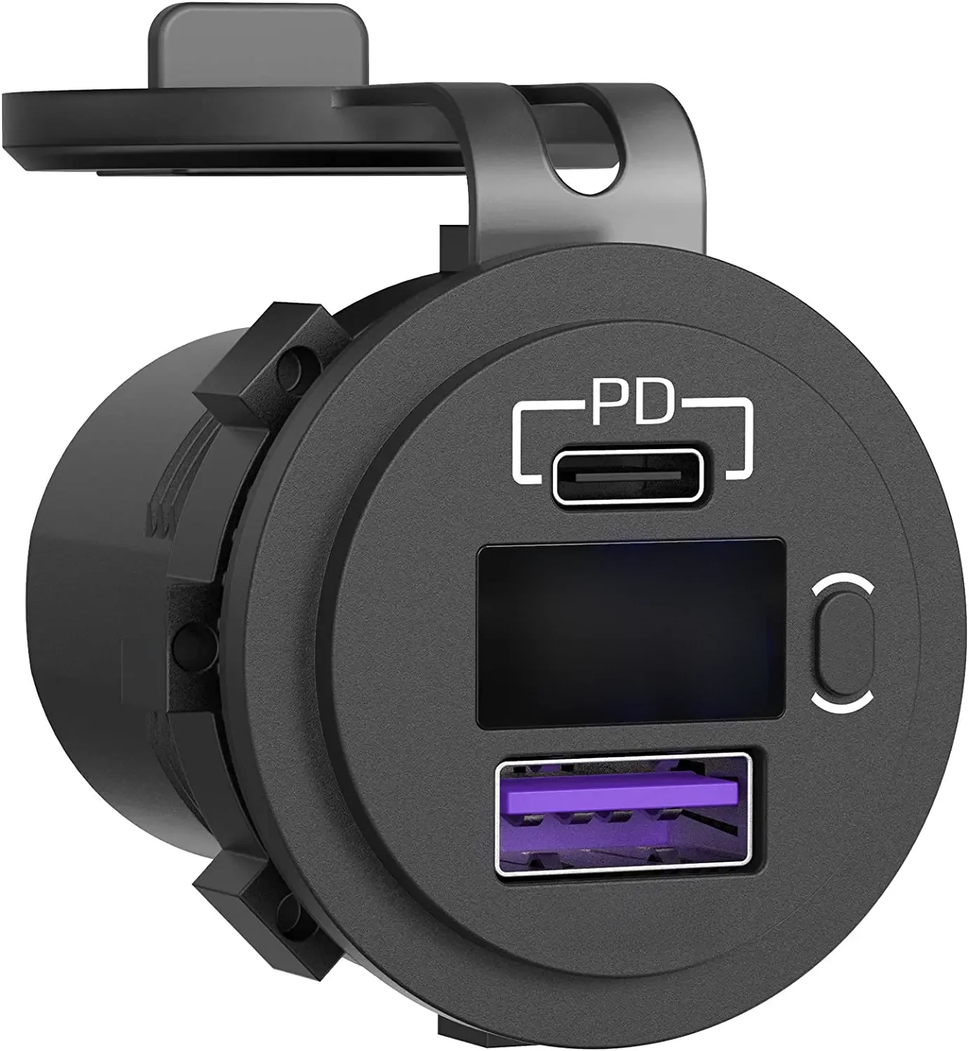 USB gniazdo ładowarki samochodowej USB 12V/24V gniazdo Dual USB PD3.0 i QC3.0 samochodowy Port USB z włącznikiem/wyłącznikiem woltomierzem LED — zdjęcie 2