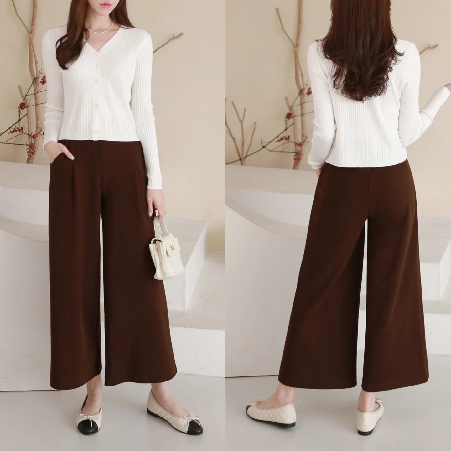 Women's Wide Pants  Slacks 2 color