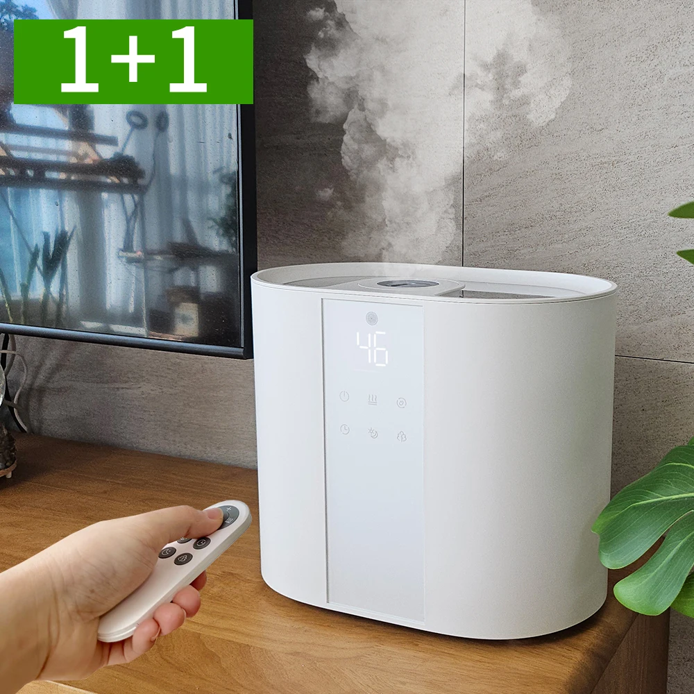 1+1 6L High-capacity Humidifier Ultrasonic air-humidity MoD-lamp cleaning office tabletop with built-in automatic humidity control remote control