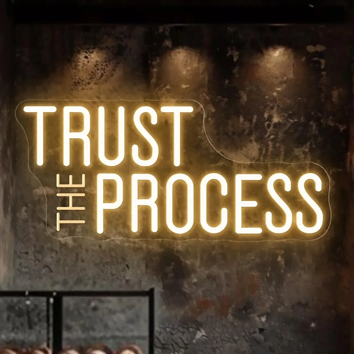 Trust The Process Neon Sign, Custom Home Gym Sign, Gym Motivational Quotes Fitness Studio Office Wall Decor, Gym Lover Gift