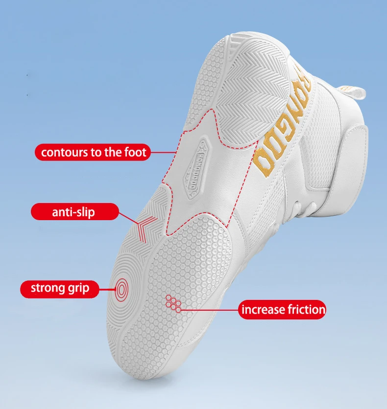 Trainings-Wrestling-Schuhe für Herren und Damen, Fitness-Boxschuhe, atmungsaktiv, leicht, rutschfest, hochwertige High-Top-Knöchelschuhe – Detail 7