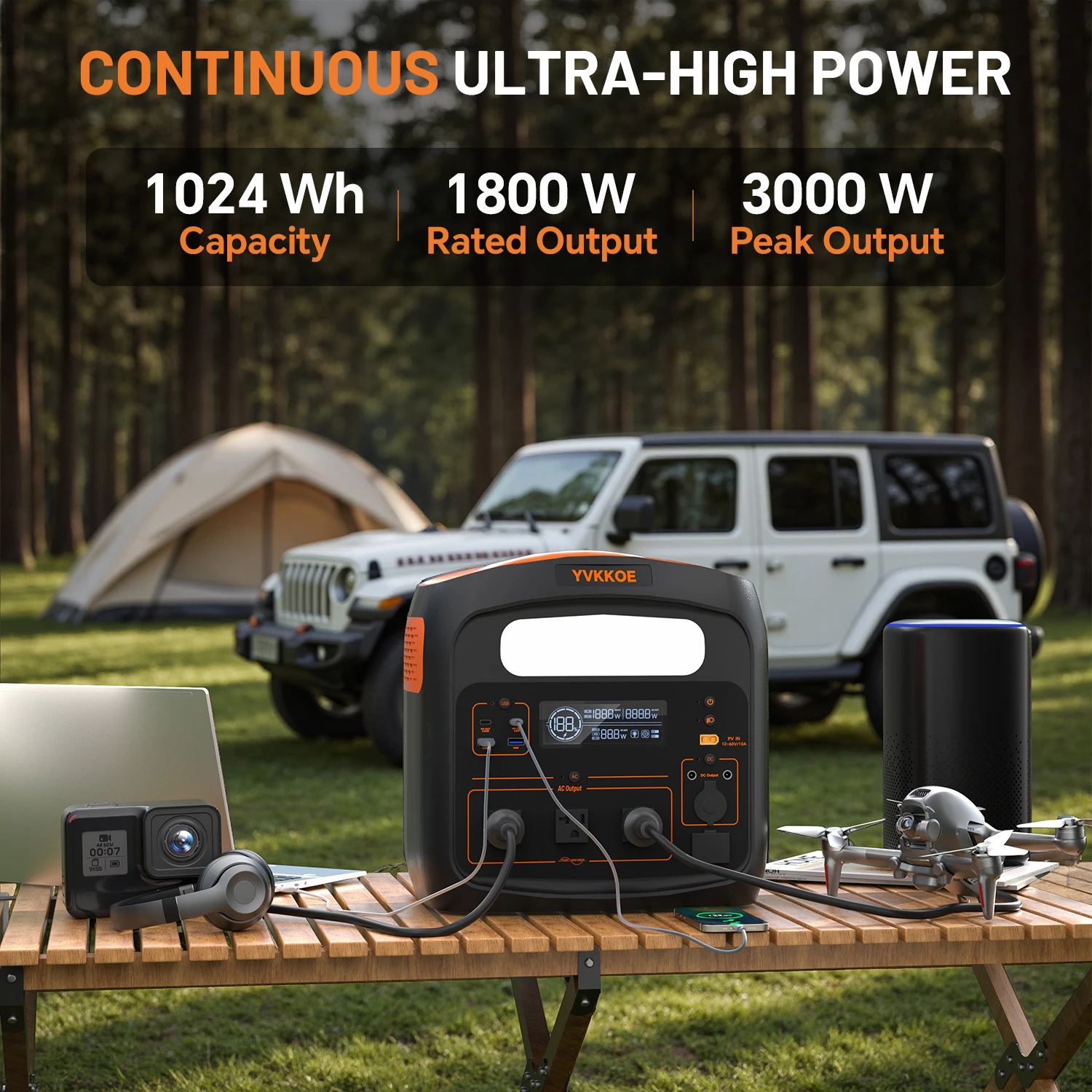 YVKKOE N1800 Portable Power St - огляд і ціна Solar Emergency Charger
