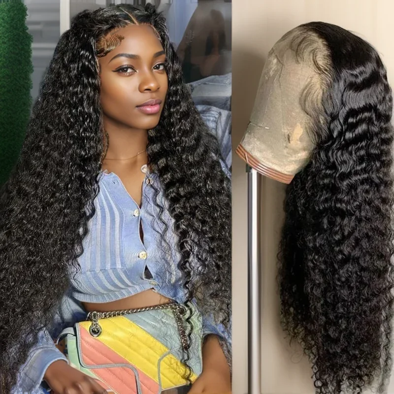 30 40 inch Deep Wave 13x4 Lace Front Wig Human Hair 13x6 HD Lace Frontal Wig Pre Plucked Curly Wigs 100% Human Hair Glueless Wig