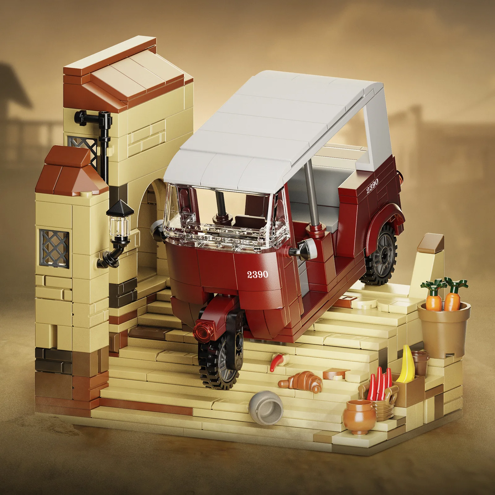 MOC Indiana Jones Cowboy Brickheadz Galloping Rickshaw MOC Set Building Blocks Set Children's Toys Kids Gift