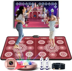 Dance Mat Game for TV/PC Family Sports Motion Sensing Game Double User with Two Wireless Handle Controllers Non-Slip Yoga Pad