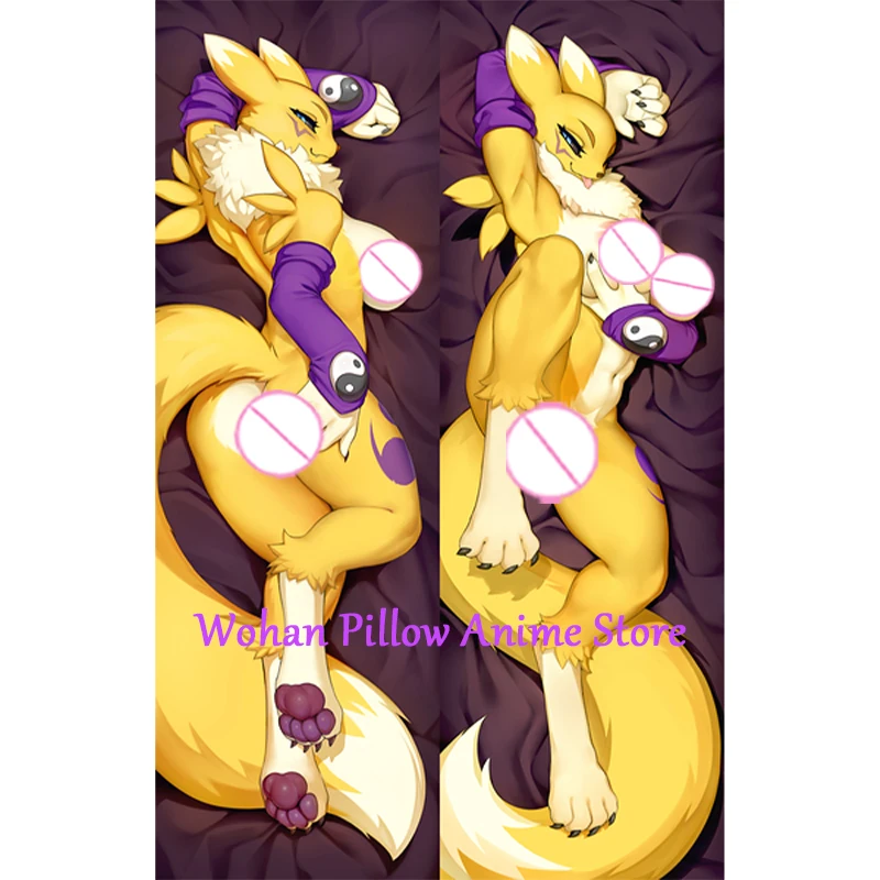 Dakimakura Anime Pillow Cover Renamon Double Sided Print Life-size Halloween Christmas Decoration