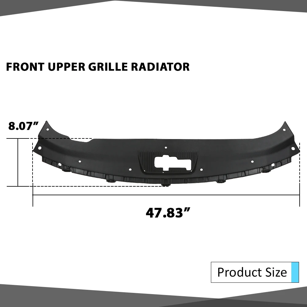 Gruppo radiatore griglia anteriore superiore adatto per Hyundai Sonata 2015-2017 1.6L/2.0L/2.4L Trendline 86361C1000, 86361C2000 Plastica