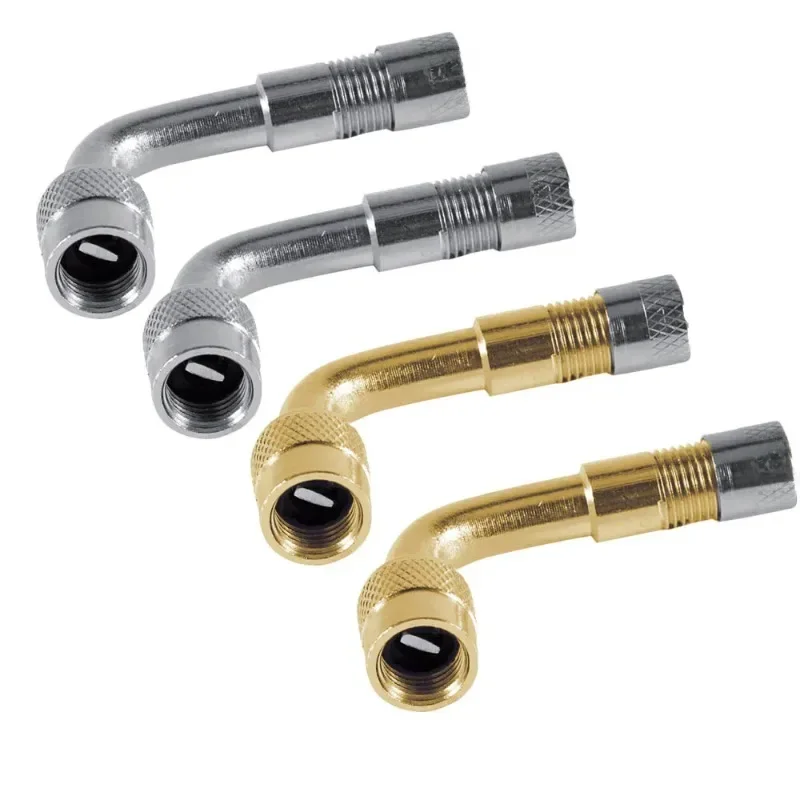 Adaptateur de Valve coudée d'angle de Moto à 90 degrés, Tube de pneu en cuivre et argent, adaptateur d'extension de Valve pour camion, voiture, Moto, accessoire de vélo