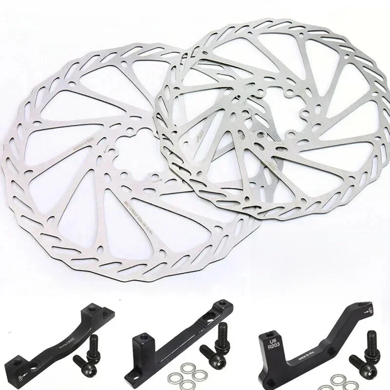 AliExpress Bicycle Hydraulic Disc Brake 160mm 180mm 203mm MTB Disc Brake Rotors 180/203 PM IS Bike Rotor Adapter MTB Brakes Set Accessories