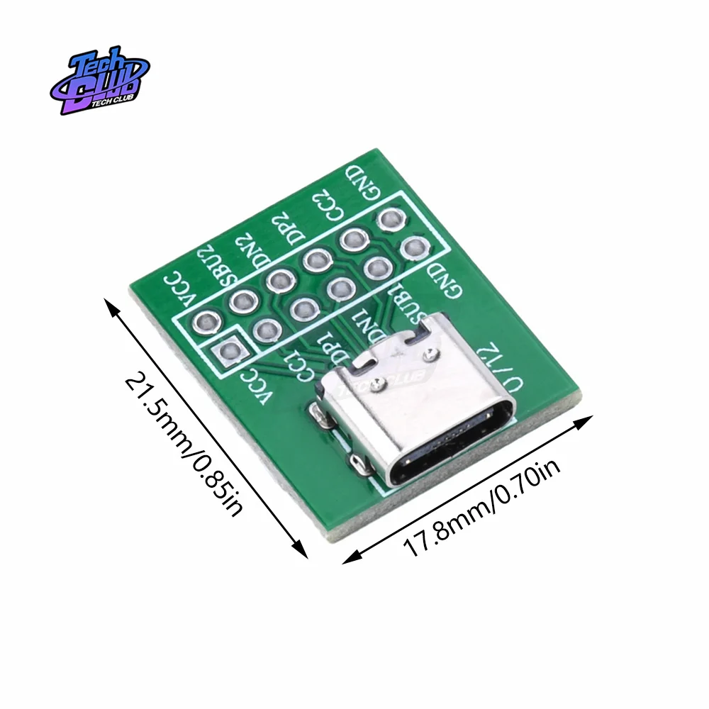TYPE-C Female Test Board Connector USB3.1 16P to 2.54 High Current Power Adapter Board Module Power Supply Accessries