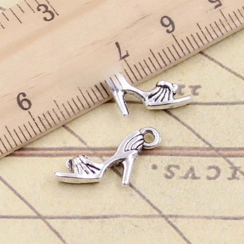 20szt Charms buty na wysokim obcasie 20x11mm tybetański brąz srebrny kolor zawieszki antyczne tworzenia biżuterii DIY Handmade Craft — zdjęcie 2