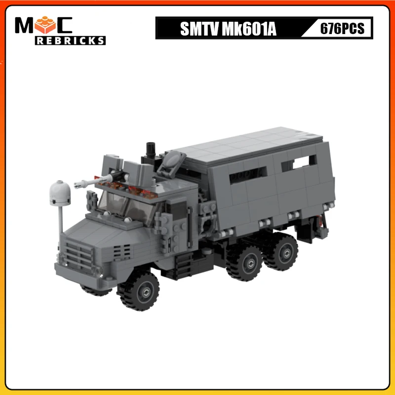 WW2 Military Series Army SMTV Mk601A Troop Carrier Multirole Vehicles MOC Building Blocks Assembled Model DIY Set Kid Bricks Toy