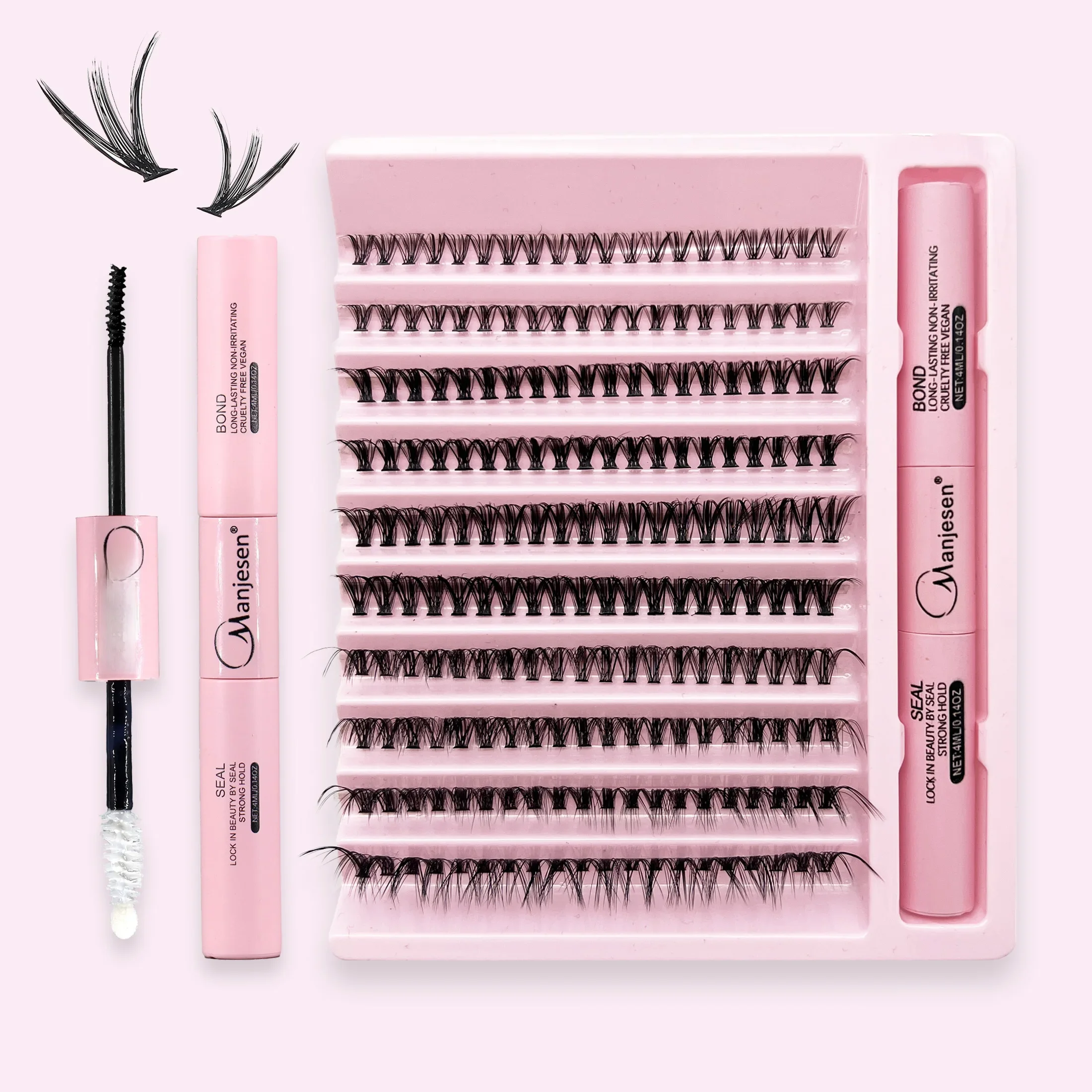 Rzęsy 200 PCS Klasterki Lash Bond i Seal Narzędzia do makijażu DIY Zestaw do przedłużania rzęs do klejenia rzęs Klej Akcesoria — zdjęcie 2