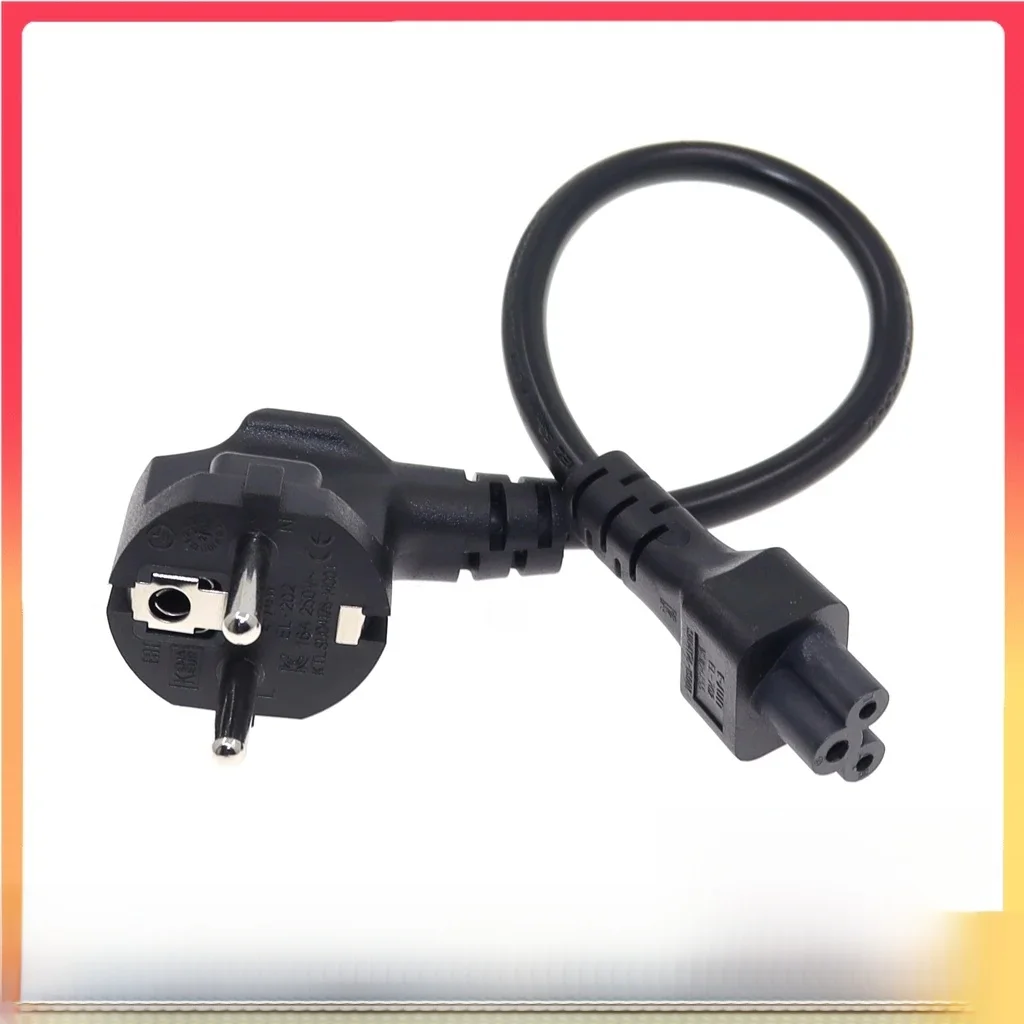 Przewody zasilające europejskie CEE7/7 do IEC C5 2.5A / 16A, kabel H05VV-F 0.75mm, krótki przewód zasilający EU Schuko do C5, 1 stopy/30 cm — zdjęcie produktu 7