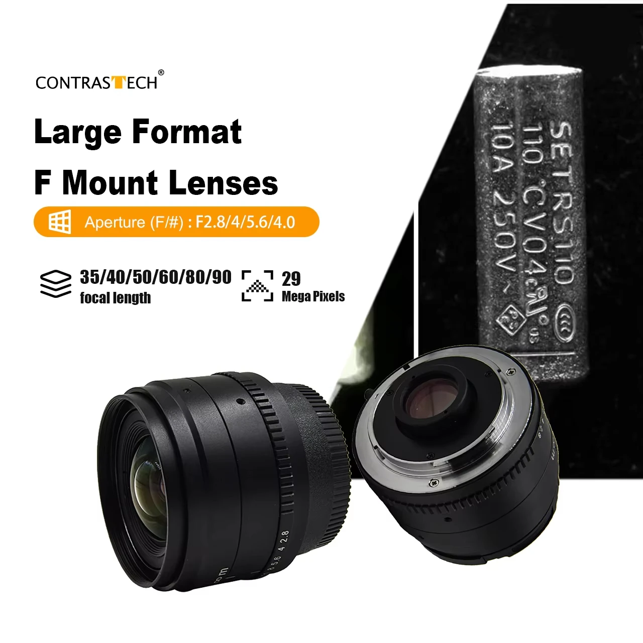 29MP Large Format F-Mount Fixed Lens for 4K 8K Line Scan Camera UVSS Industrial AI Machine Vision Texture Inspection New