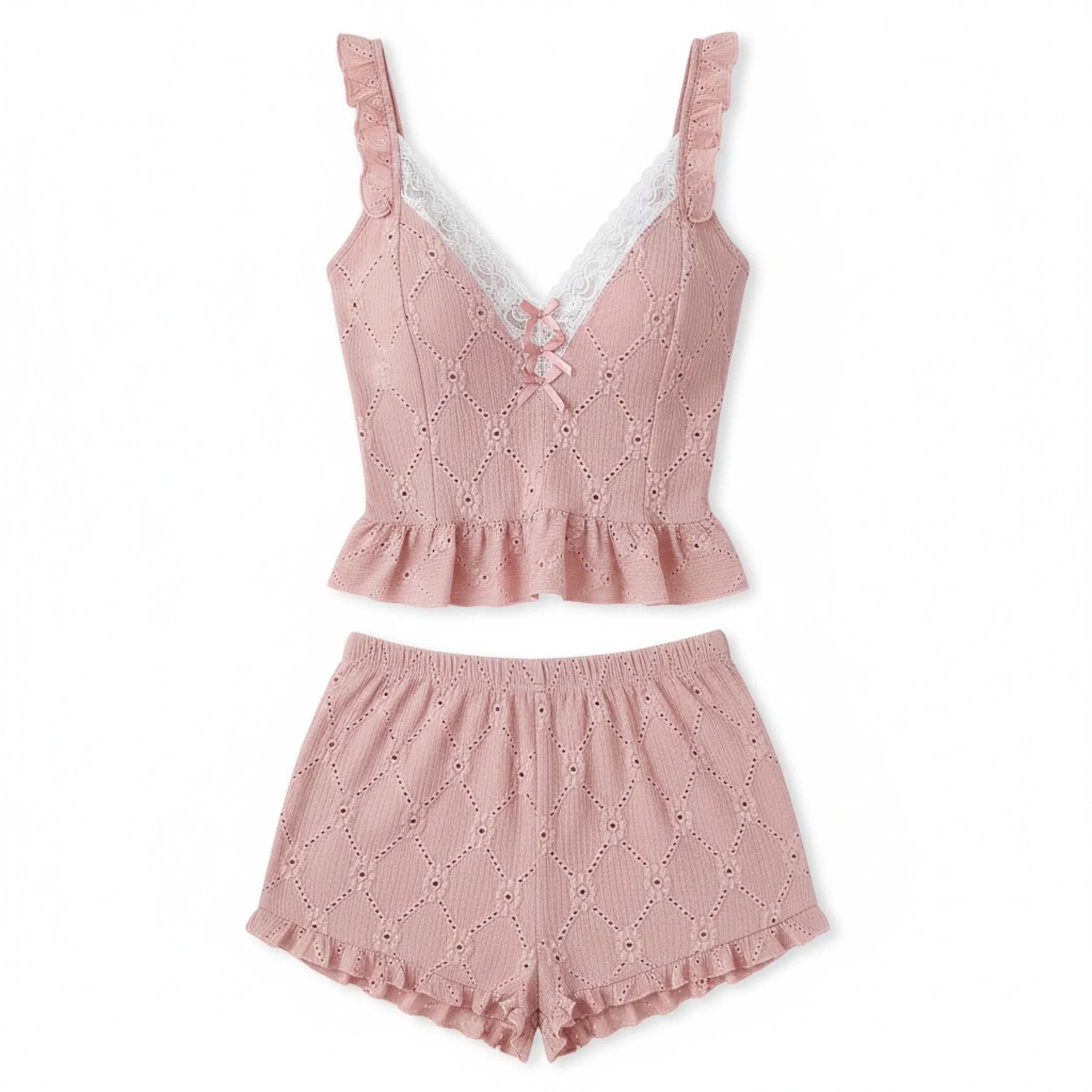 

Летний комплект пижамы с шортами и топом на бретелях для женщин, сексуальный домашний костюм