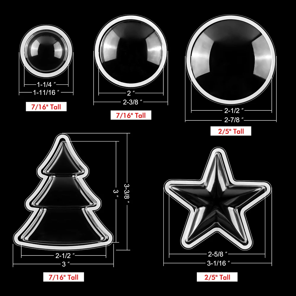 Círculo, estrelas, árvore de Natal Dimensional Shaker Domes para amantes de artesanato Cartões sofisticados e divertidos