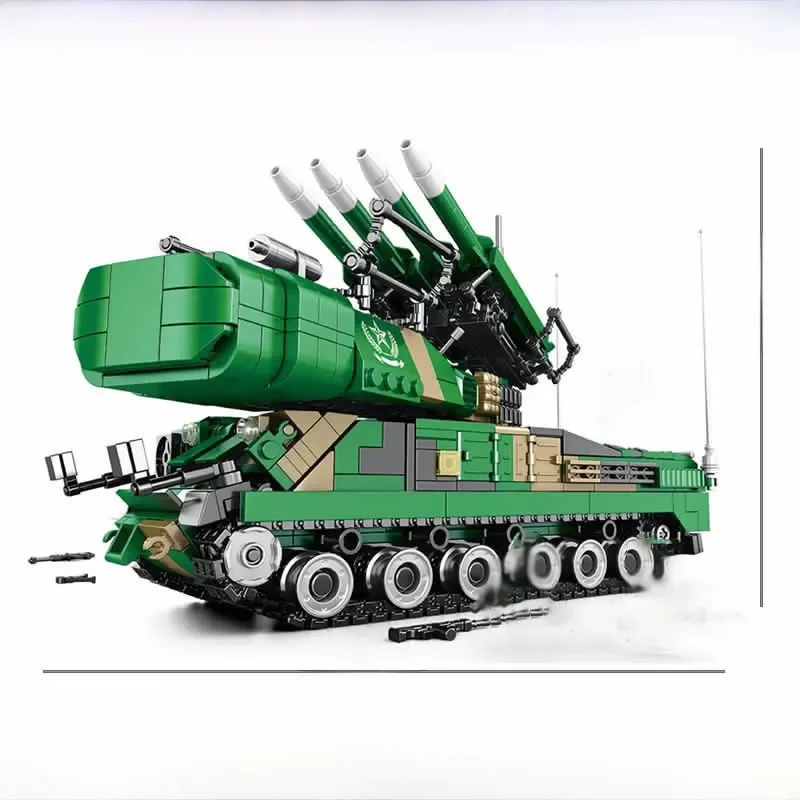 Woma 2023 Nieuwe Beuken Luchtverdedigingsraket Bouwstenen Kit Sanm SA-17 Grizzly Militaire Bakstenen Model Kinderen Speelgoed 1258 Stuks - afbeelding 2