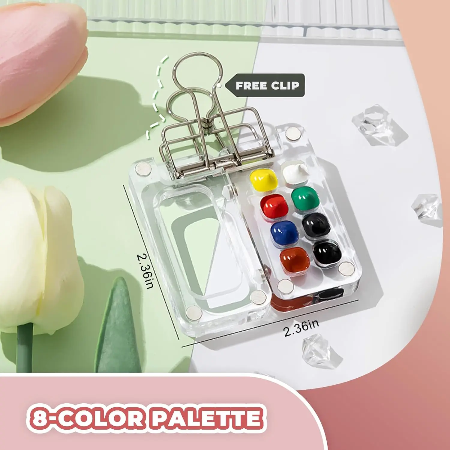 Mini-Aquarell-Acrylfarbe, Acryl-Box, tragbares Handbuch, Skizzieren, Reisen, Malen, Skizzenbuch, Palette, kleines Zeichenbrett – Detail 2