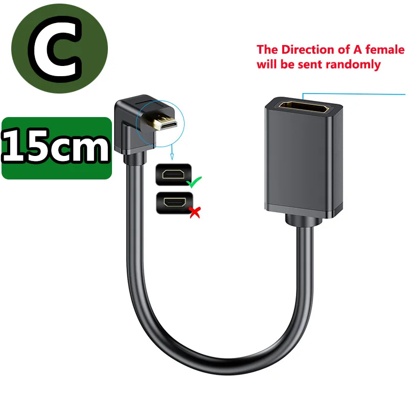 4K Micro HDMI to HDMI Cable Adapter Straight or 90 Degree Angled HDMI to Micro HDMI Adapter Cable 4K 60Hz HDMI 2.0 Micro HDMI view 5