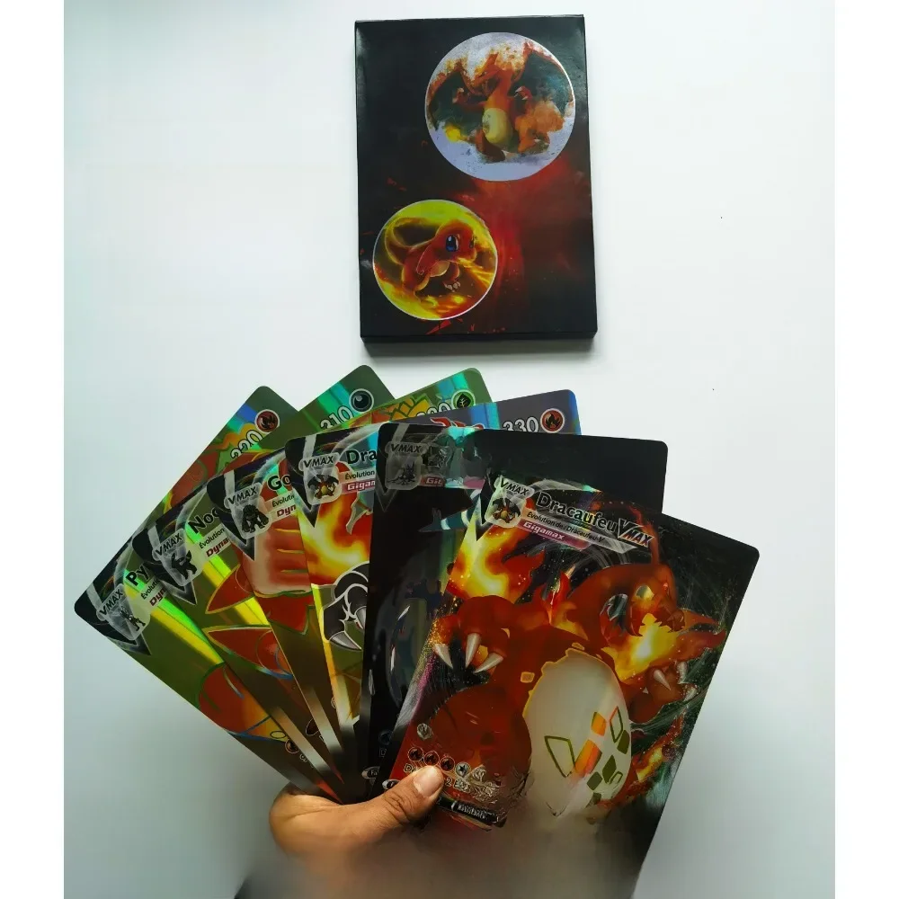 Carte monstre de poche Extra Large anglaise française, 30 cartes à lettres géantes Vmax Vstar Arceus Pikachu Charizard, carte Rare Super brillante
