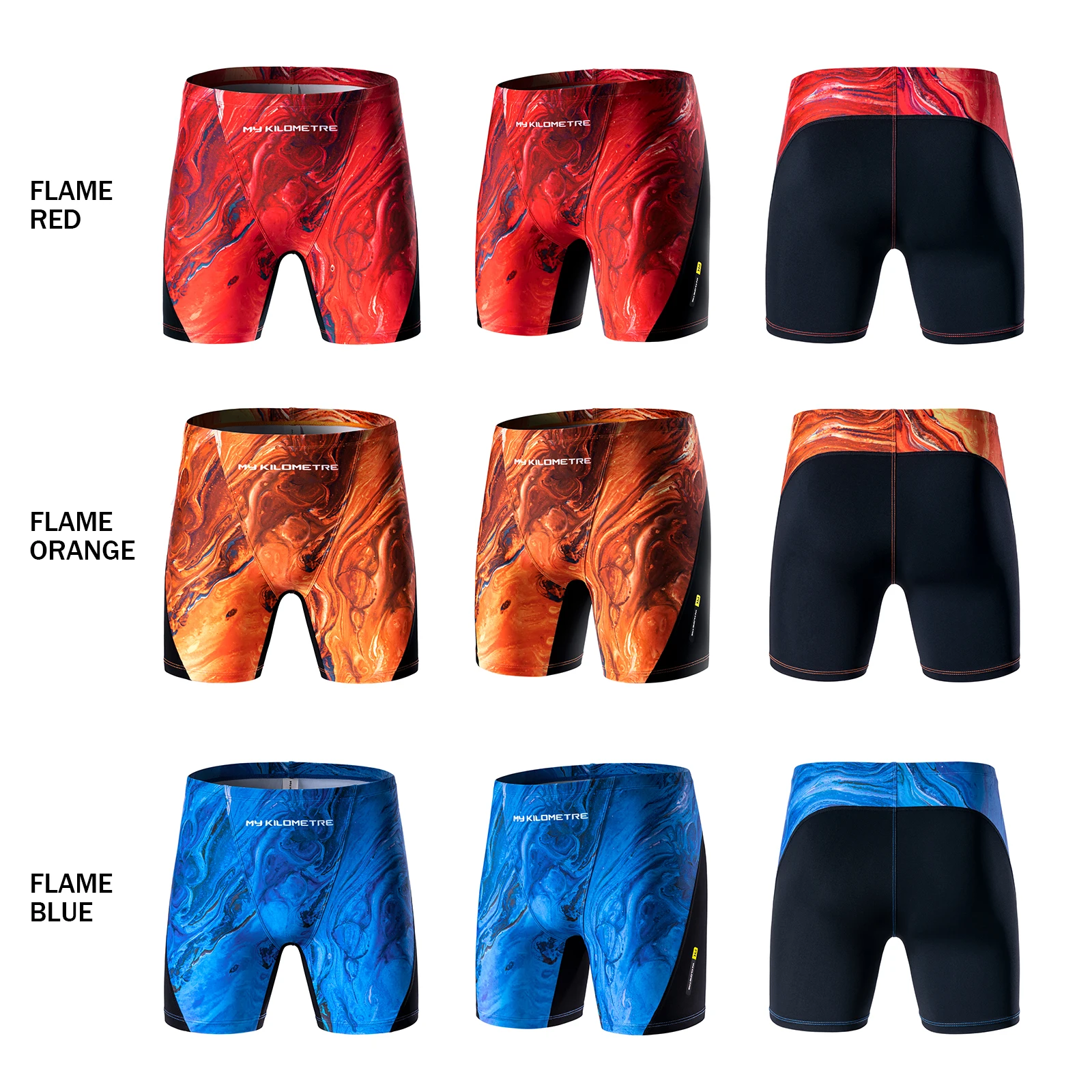 MY KILOMETRE Herren sportliches Bein mit quadratischem Bein Schwimmen Jammers Lavarot Langlebig Training Splice-Badeanzug Sportliche Bademode Badehose – Detail 2