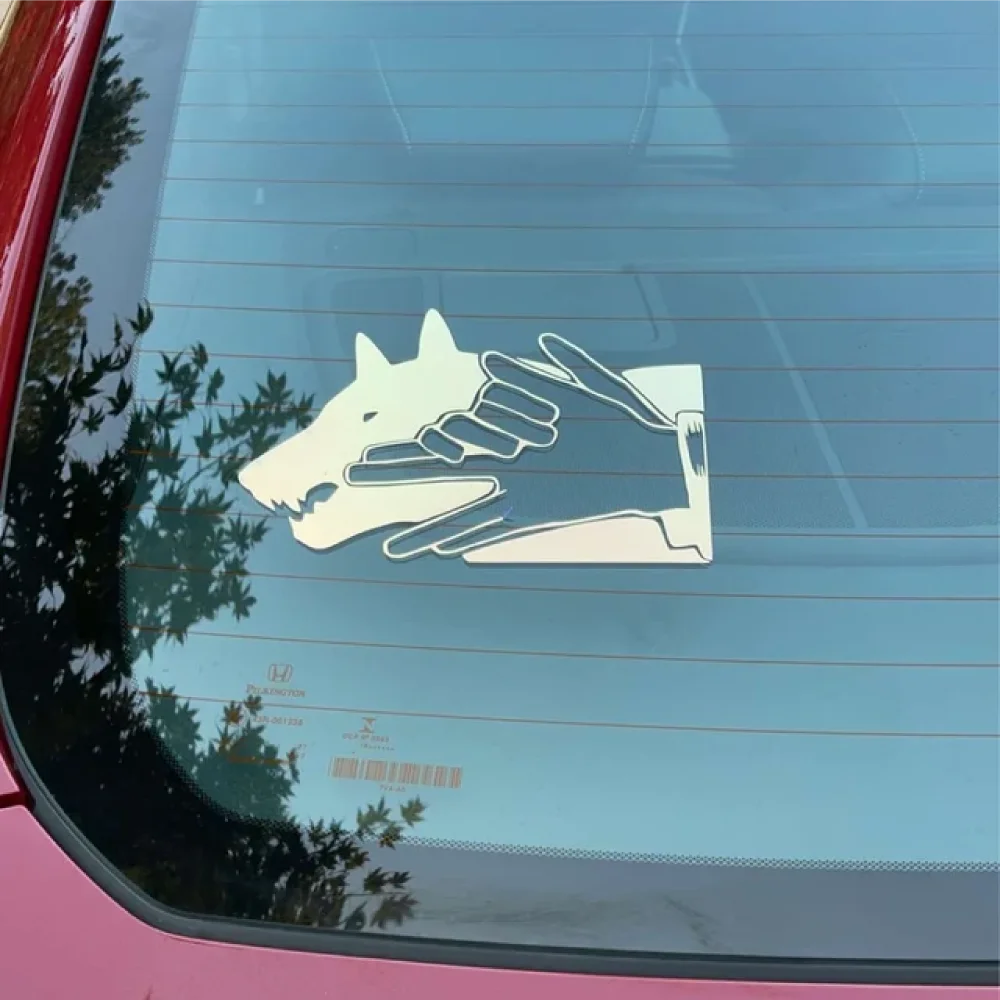 

JDM Anime Car Sticker Demon Dog Hand Sign Vinyl Decal for Auto Window Windshield Bumper External Decoration Accessories