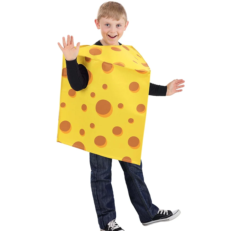 

Unisex Child Yellow Cute Girl Truly Cheesy Tunic Halloween Cosplay Kids Cheese Food Costume