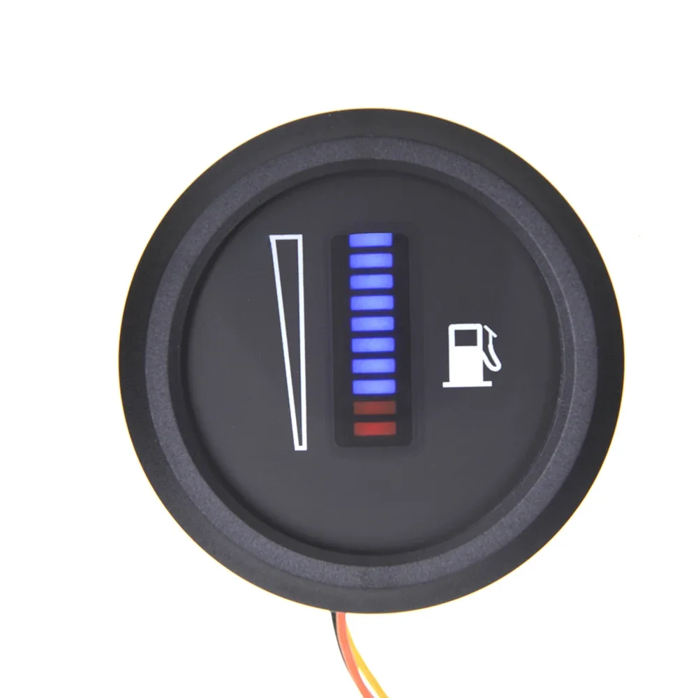 2 "52mm 12V/24V wskaźnik poziomu paliwa samochód motocykl uniwersalny miernik poziomu paliwa elektroniczny LED Ultra cienki Auto Benzyna miernik — zdjęcie 2
