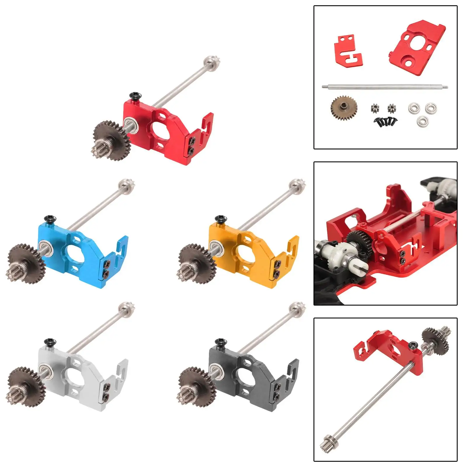 

RC Car Motor Mount Upgrade Set Central Drive Shaft 1:28 RC Accessories Motor Gear Mount Gear for Wltoys 284010 K999 K989 284131