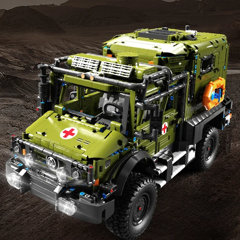 3850-teiliger Offroad-Krankenwagen Baukasten Geländewagen-Modell Technik-Bausteine Lehrreiches DIY-Spielzeug Geburtstagsgeschenke