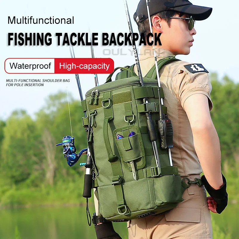 High Quality Fishing Backpack Men Tactical Multifunctional Bag Outdoor Fishing Climbing Hiking Bag Fishing Equipment Storage Bag