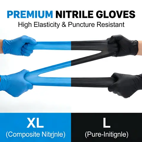 Disposable Nitrile Gloves 100PCS Powder Free Latex Free Puncture Resistant for Kitchen Cleaning Industrial Use