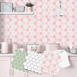 10 sheets 3D Hexagon Tiles Peel and Stick Wall Stickers Waterproof Vinyl Wallpaper Backsplash for Home Decoration&Renovation