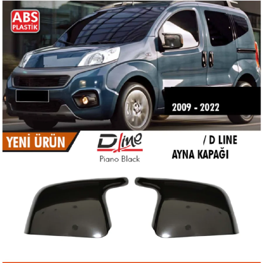 2 Pieces Rearview Mirror Cover Side Wing Mirror Case Cover Glossy Black Body Kit Car Accessories For Fiat Fiorino 2008-2022