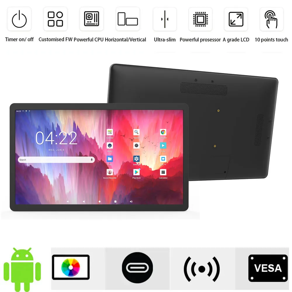 

21.5" PoE++ Wall mounted tablet pc android OSD, HDMI in, Incell LCD screen, Ultra-Narrow bazzel, Rich I/O ports, White or Black