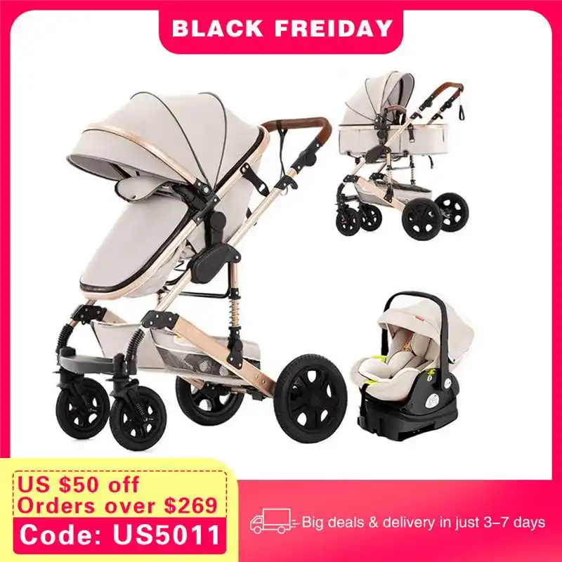 

Baby Stroller Combo Car Seat Travel System for Newborn with Isofix Base,Baby Carriage 3in1 Reversible Toddler Stroller
