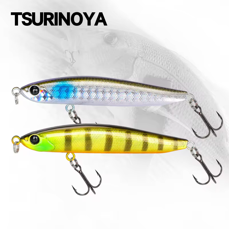 TSURINOYA River Fishing Pencil SWORDSMAN 70S 7.6g Sinking Stick Bait For Perch Bass Pike Fishing Lure Long Casting Slim Baits