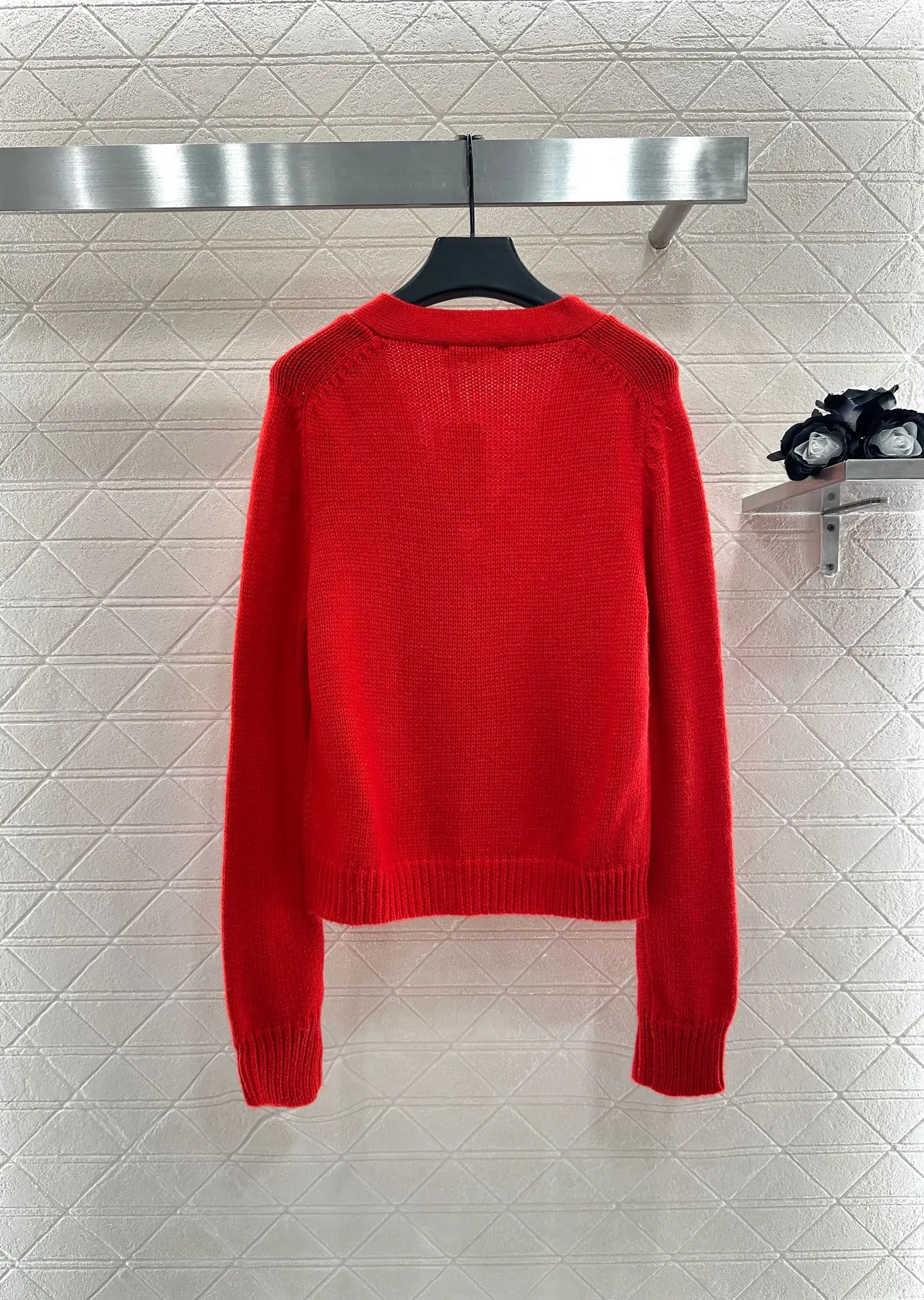 

2025 Autumn/Winter New Knitted Cardigan Wool Knitted Material V-neck Long Sleeve 427