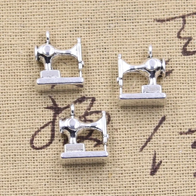 12szt Charms maszyna do szycia 15x12mm antyczne, stop cynkowy wisiorek fit,Vintage tybetański brąz srebrny kolorowe do DIY dla bransoletka naszyjnik — zdjęcie 2