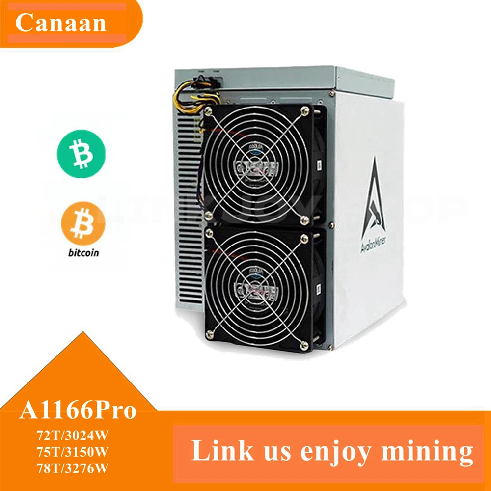 Canaan Avalonminer 1166Pro 78t 75t 72t Биткоин крипто-Майнер BTC с 3024 Вт/3150 Вт/3276 Вт Питание входит в комплект